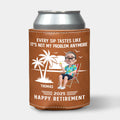 Tastes Like A Retired Legend In Every Sip - Personalized Leather Can Cooler Holder