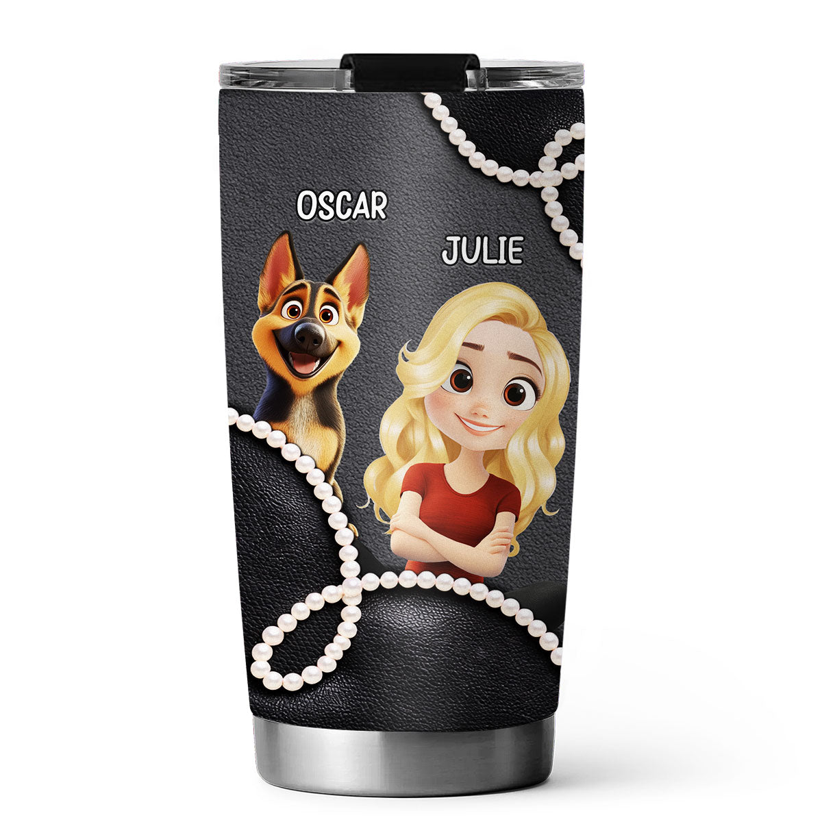 Custom Christmas Birthday Gifts For Dog Mom, Dog Lovers • Go Round And Round - Personalized 3D Effect Tumbler