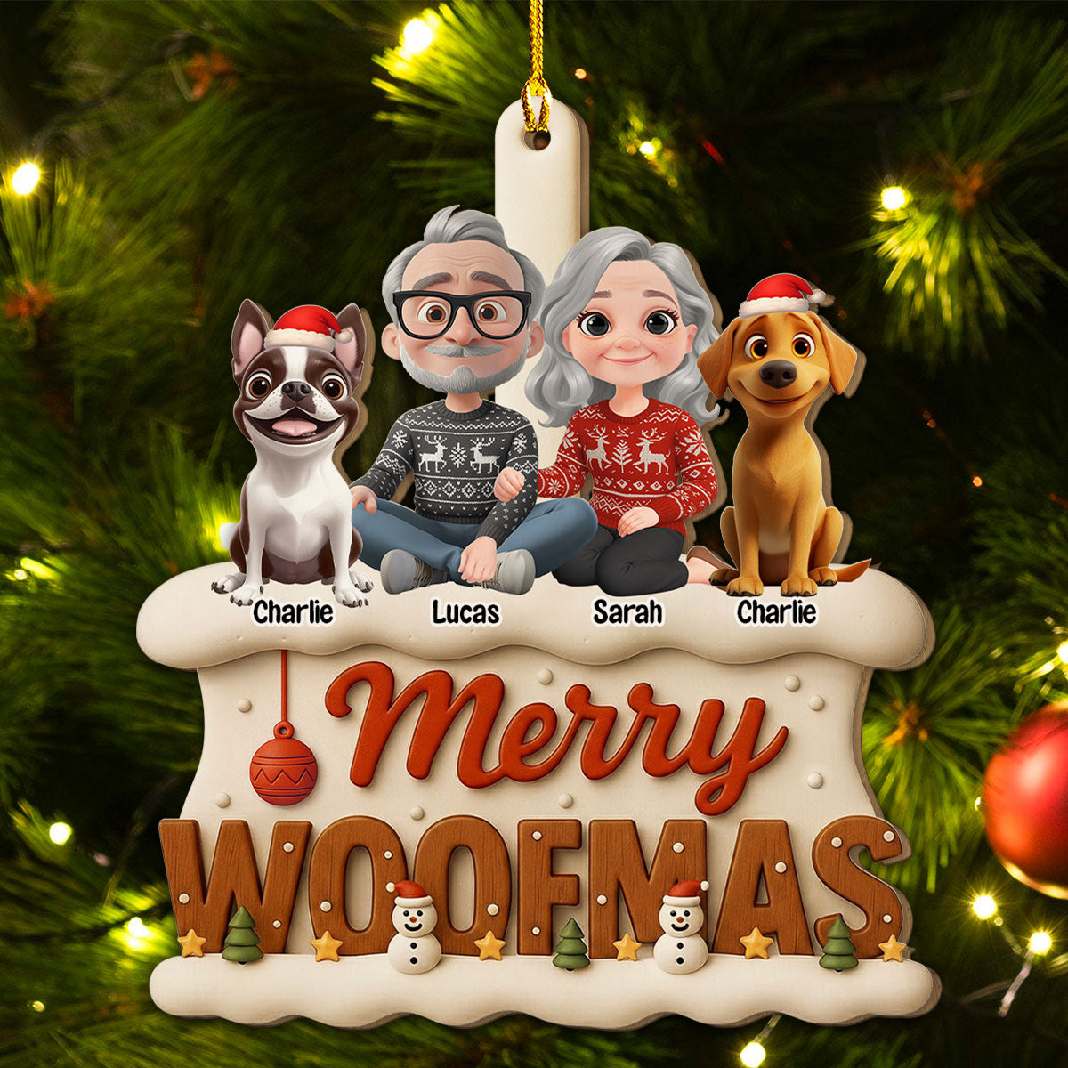 Custom Christmas Decor Home Birthday Gifts For Dog Lovers • Just Want To Be Lazy - Personalized 3D Effect Wood Ornament