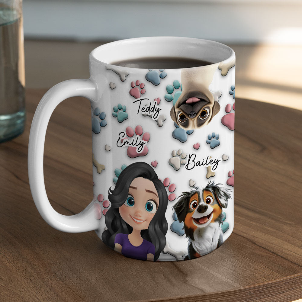 Custom Mother's day Birthday Gifts For Dog Mom, Dog Lovers • Dog And Human Cartoon - Personalized Coffee Mug