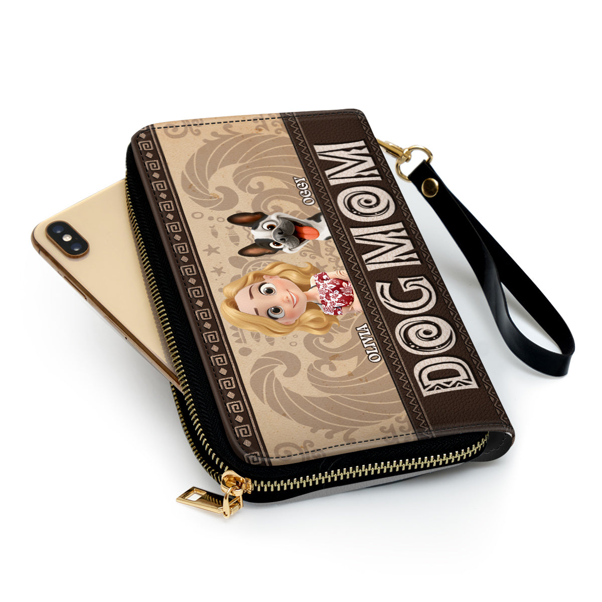 Tropical Dog Mom - Personalized Leather Wallet