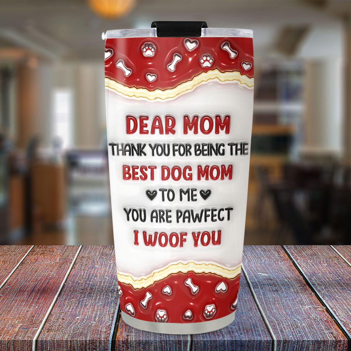 Custom Mother's day Birthday Gifts For Dog Mom, Dog Lovers • Thank You For Being My Best Family - Personalized 3D Inflated Effect Tumbler