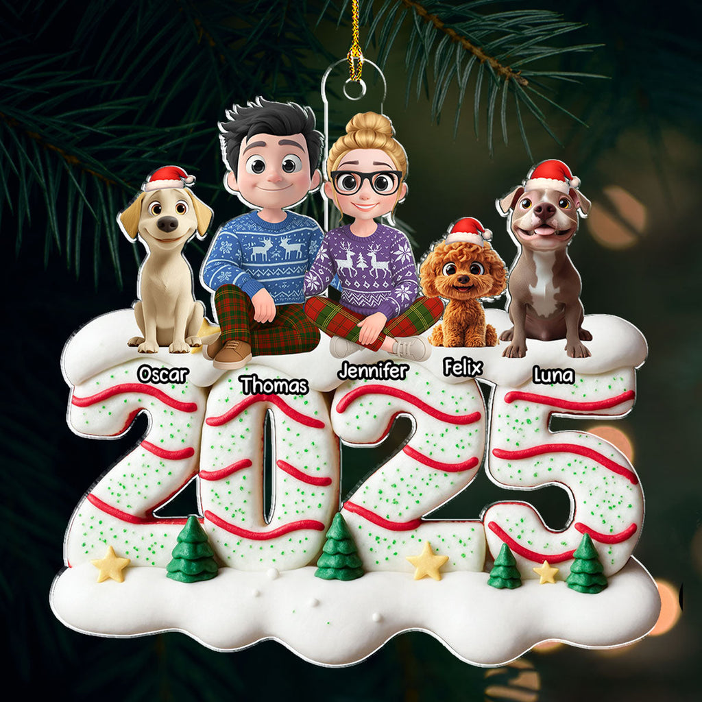 Custom Christmas Decor Home Birthday Gifts For Dog Lovers • Our Christmas Cake - Personalized Acrylic Ornament