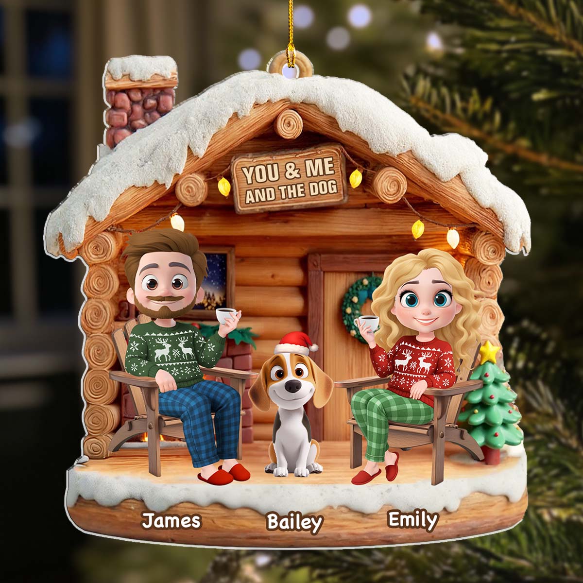 Custom Christmas Decor Home Birthday Gifts For Dog Lovers • Have A Chat With Dogs - Personalized 3D Effect Acrylic Ornament