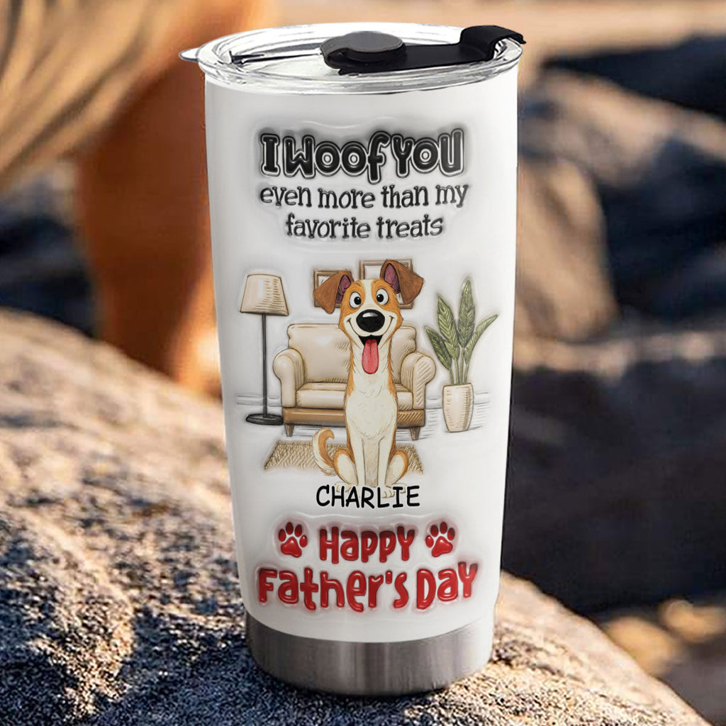 Custom Father's day Birthday Gifts For Dog Dad, Dog Lovers • Even More Than Anything - Personalized 3D Inflated Effect Tumbler