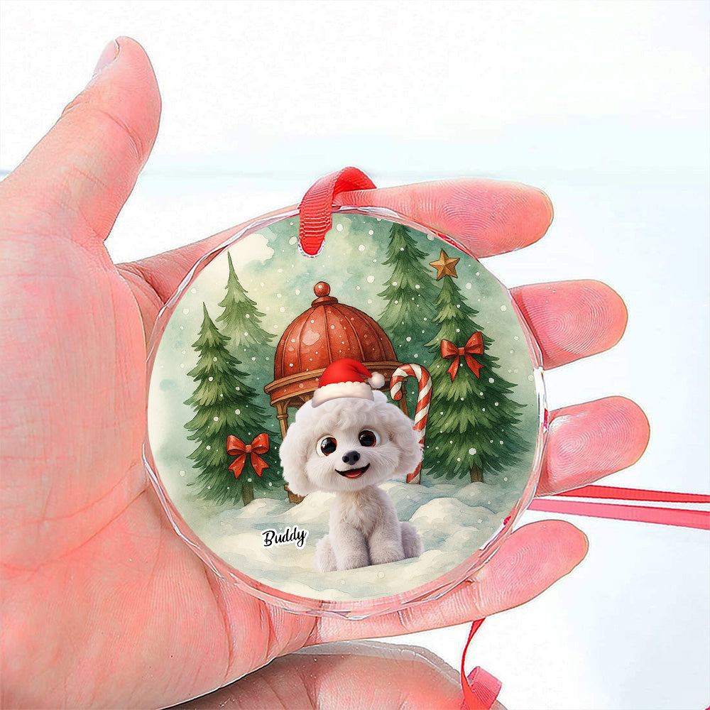 Custom Christmas Decor Home Birthday Gifts For Dog Lovers • Falling In Me - Personalized Glass Ornament