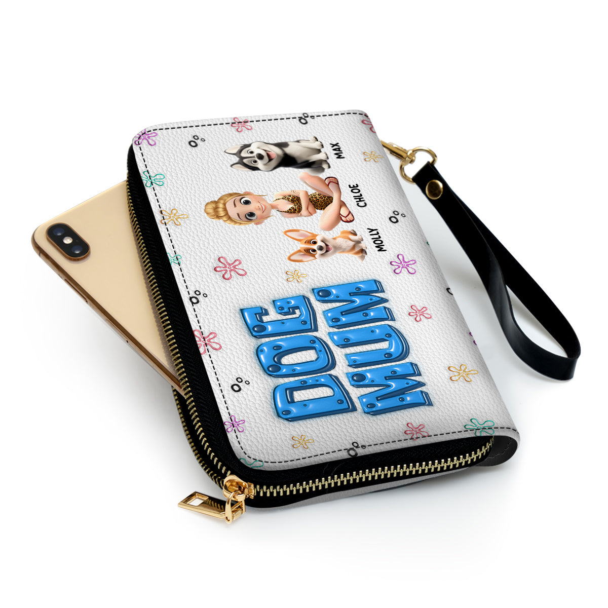 Sponge Dog Mom Version 2 - Personalized Leather Wallet