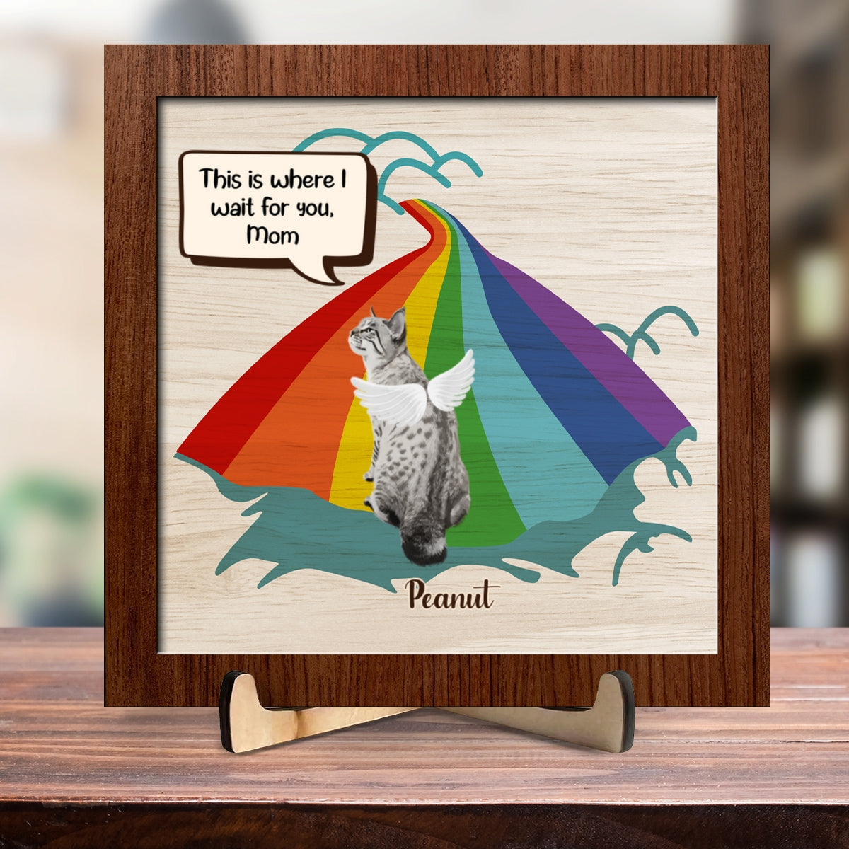 We Wait Here For You Mom - Personalized Wooden Plaque