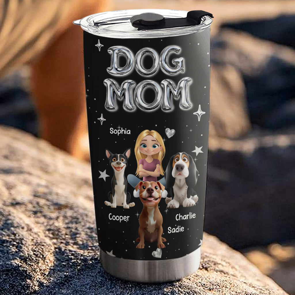 Custom Christmas Birthday Gifts For Dog Mom, Dog Lovers • Let Us Have Party - Personalized 3D Effect Tumbler