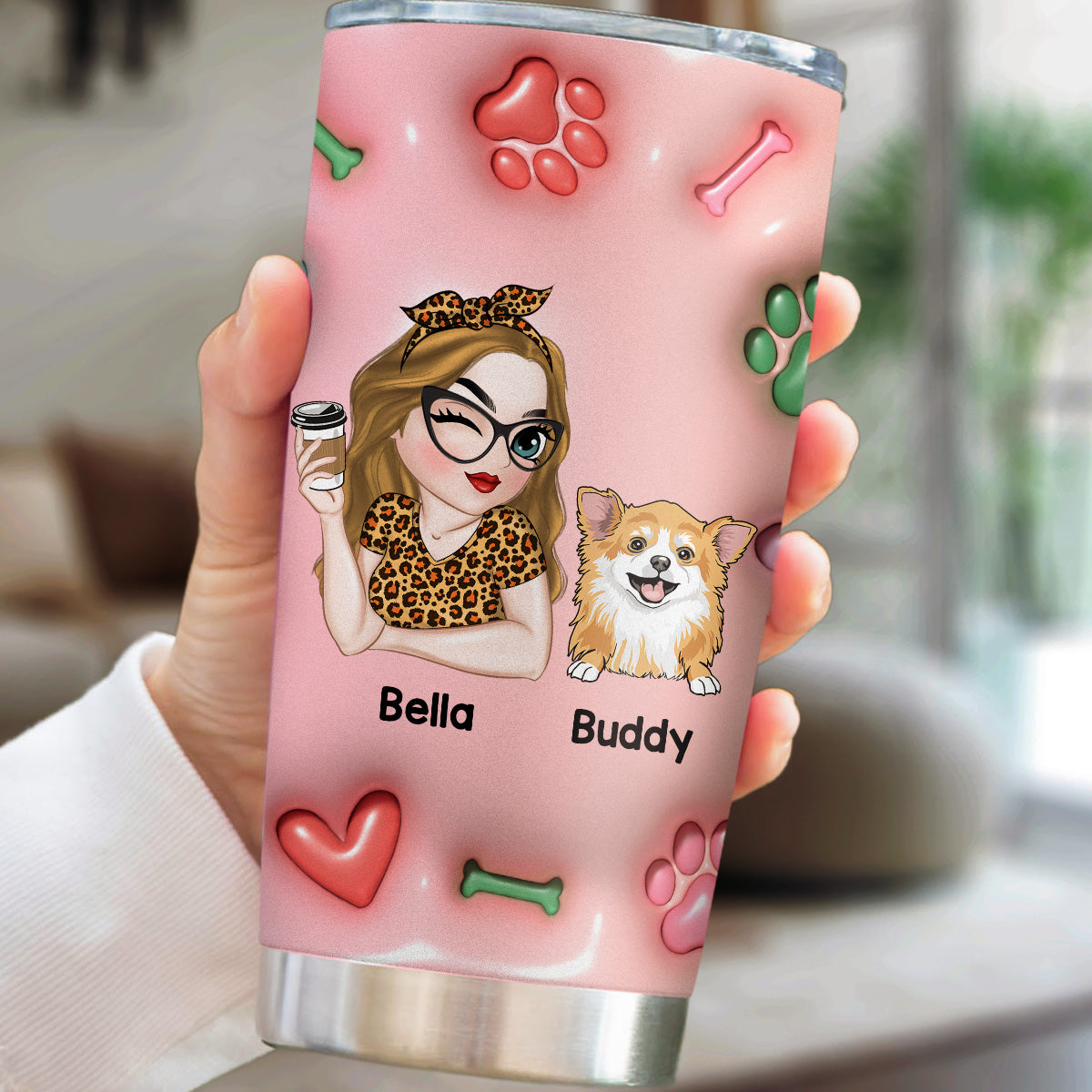 Custom Mother's day Birthday Gifts For Pet Mom, Pet Lovers • Dog Mom Era - Personalized 3D Inflated Effect Tumbler