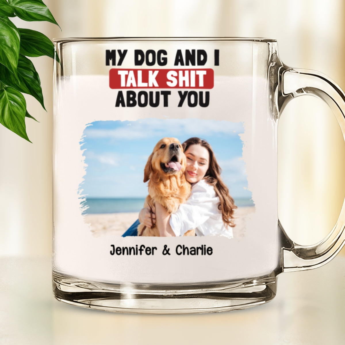 Custom Photo Christmas Birthday Gifts For Dog Lovers • Talk About You Photo - Personalized Glass Mug