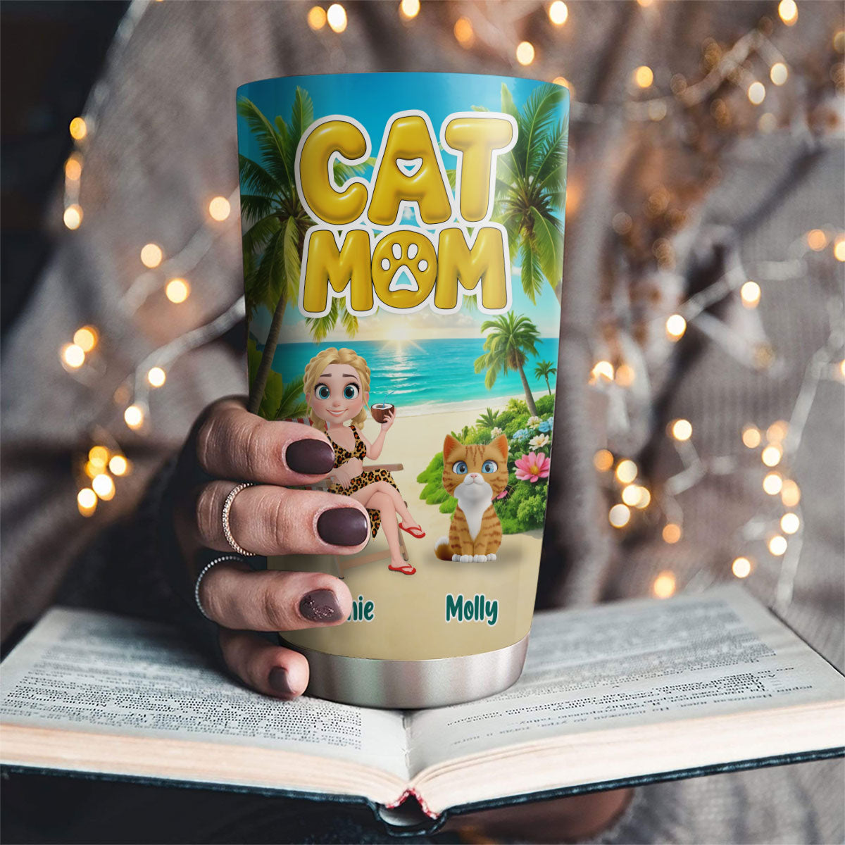 Custom Christmas Birthday Gifts For Pet Mom, Pet Lovers • Cat Mom Summer - Personalized Tumbler