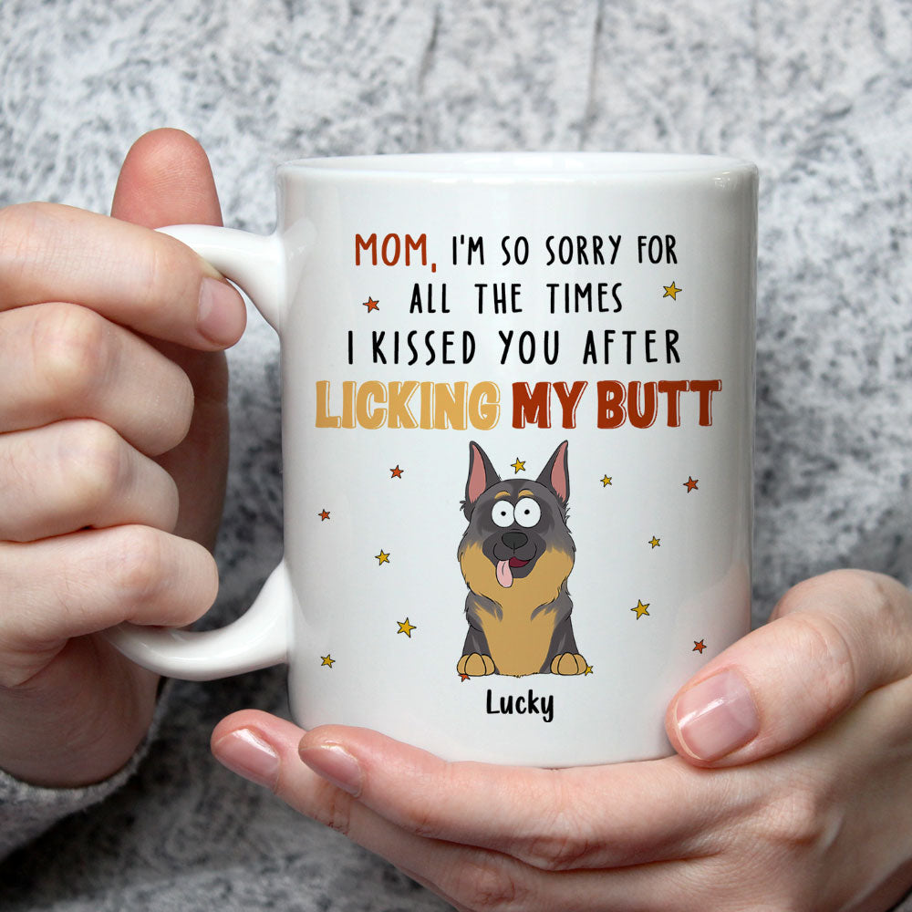 Custom Christmas Birthday Gifts For Dog Lovers • After Licking My Butt - Personalized Coffee Mug