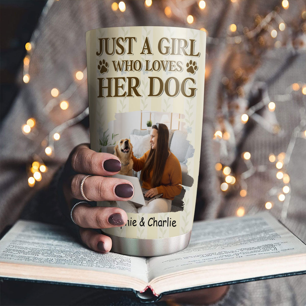 Custom Photo Christmas Birthday Gifts For Dog Mom, Dog Lovers • Out Of The Green Photo - Personalized Tumbler