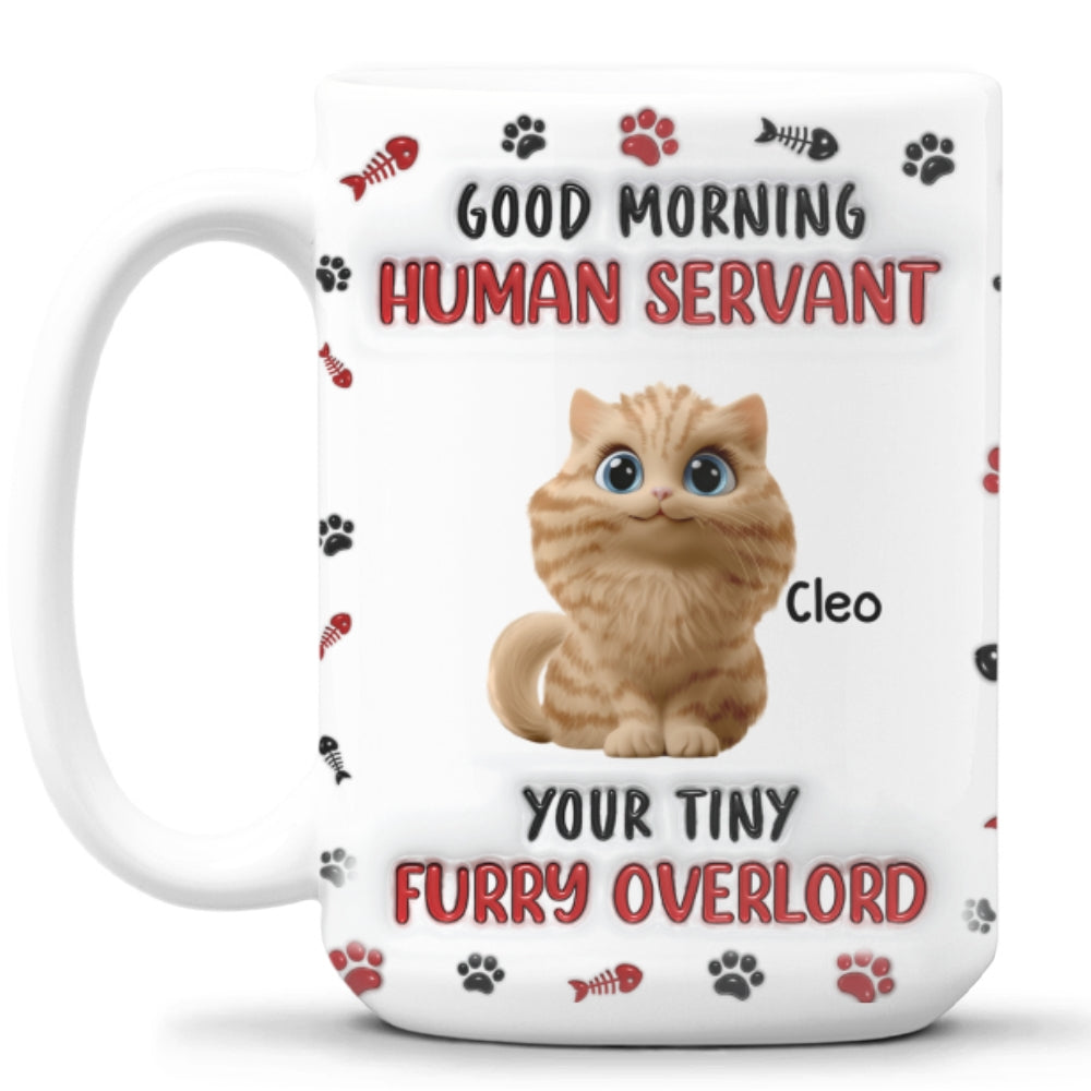 Custom Mother's day Birthday Gifts For Cat Mom, Cat Lovers • Furry Overlords - Personalized 3D Inflated Effect Mug
