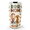 Custom Christmas Birthday Gifts For Dog Lovers • Dog Mom Cartoon Autumn Version - Personalized 3D Inflated Effect Tumbler