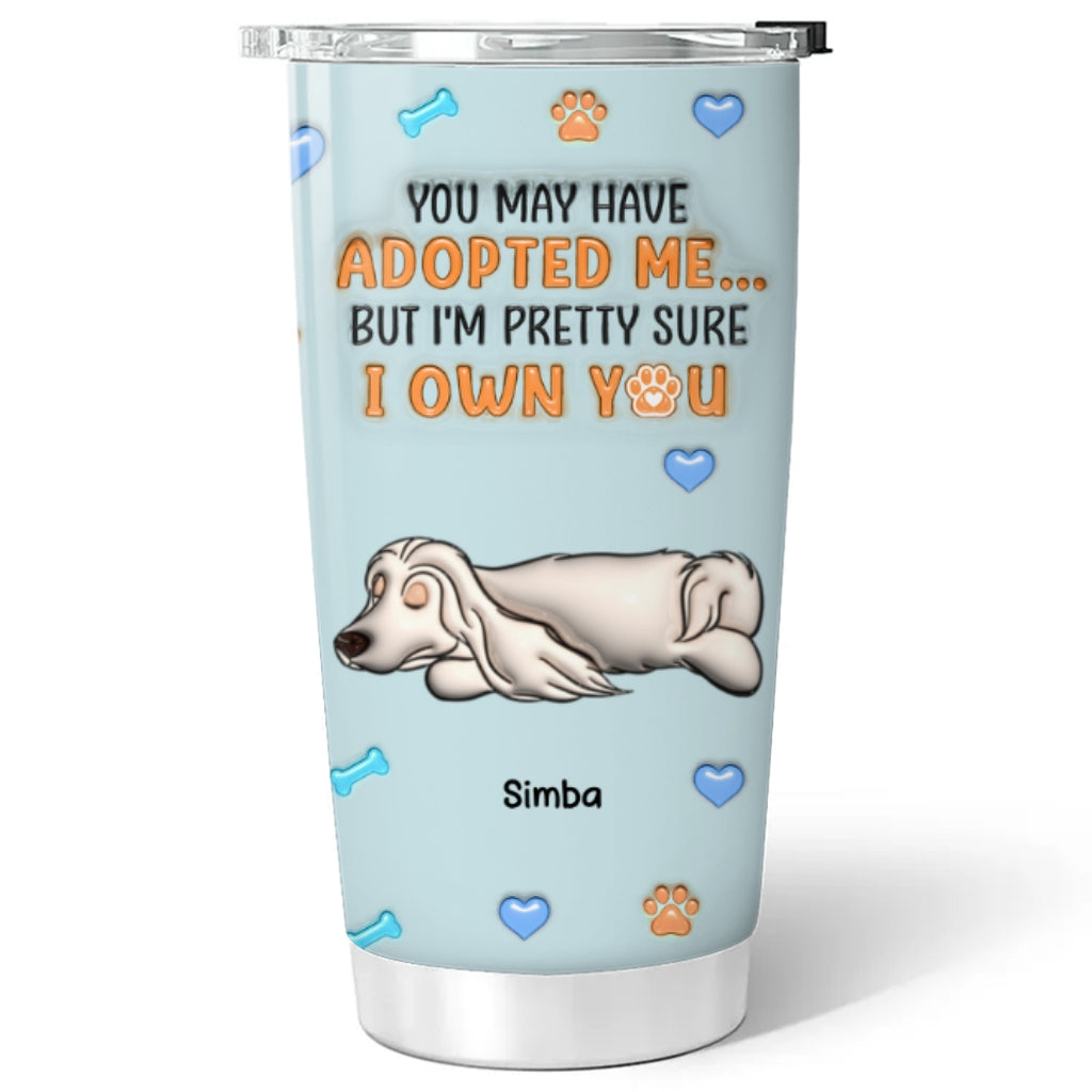 Custom Mother's day Birthday Gifts For Pet Mom, Pet Lovers • Adopted Me - Personalized 3D Inflated Effect Tumbler