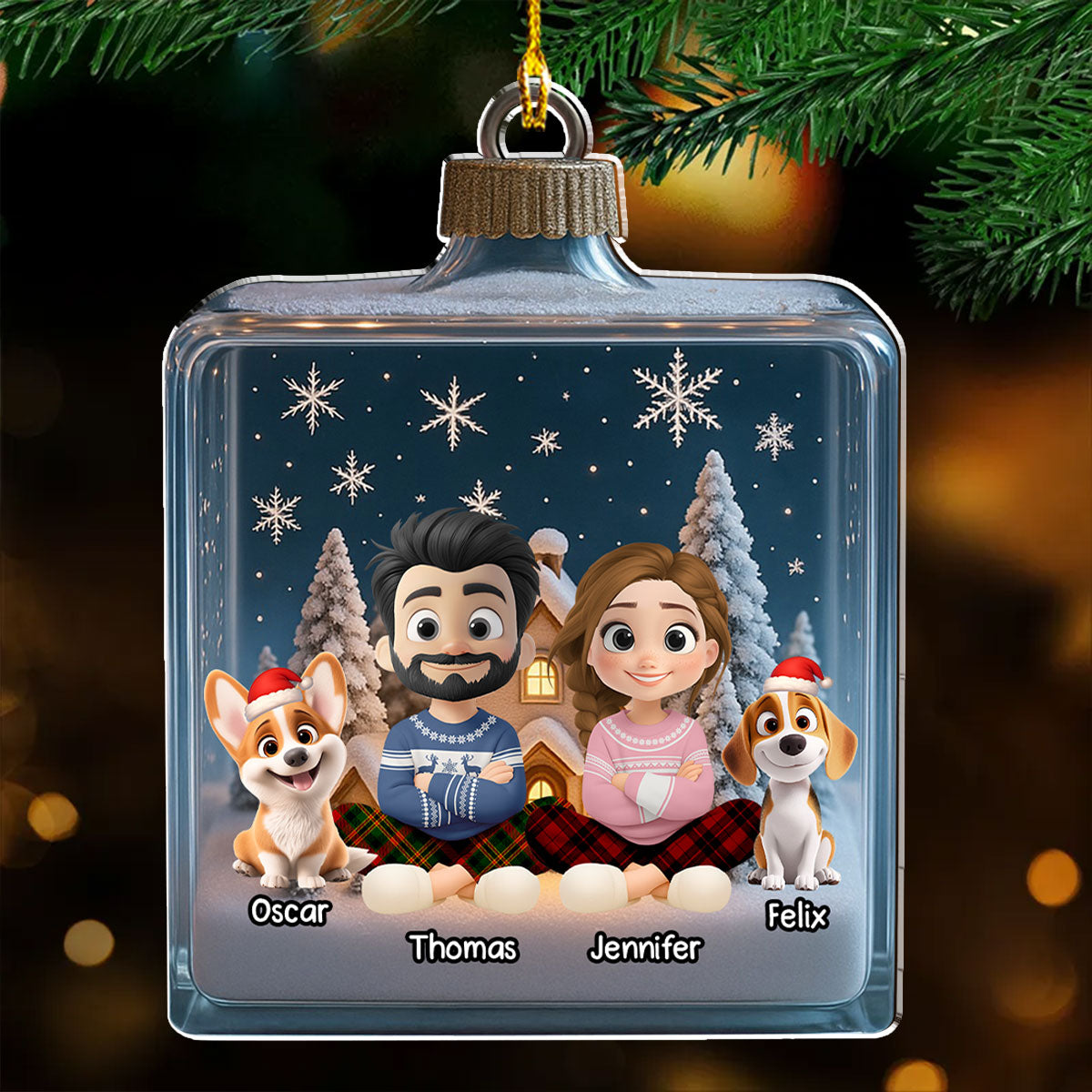 Custom Christmas Decor Home Birthday Gifts For Dog Lovers • We And Our Dog Box - Personalized Acrylic Ornament