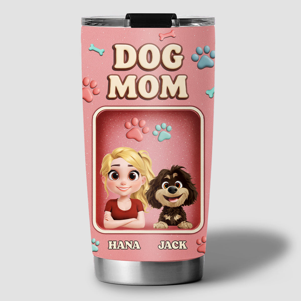 Custom Christmas Birthday Gifts For Dog Mom, Dog Lovers • Best Dog Mummy Ever - Personalized 3D Effect Tumbler