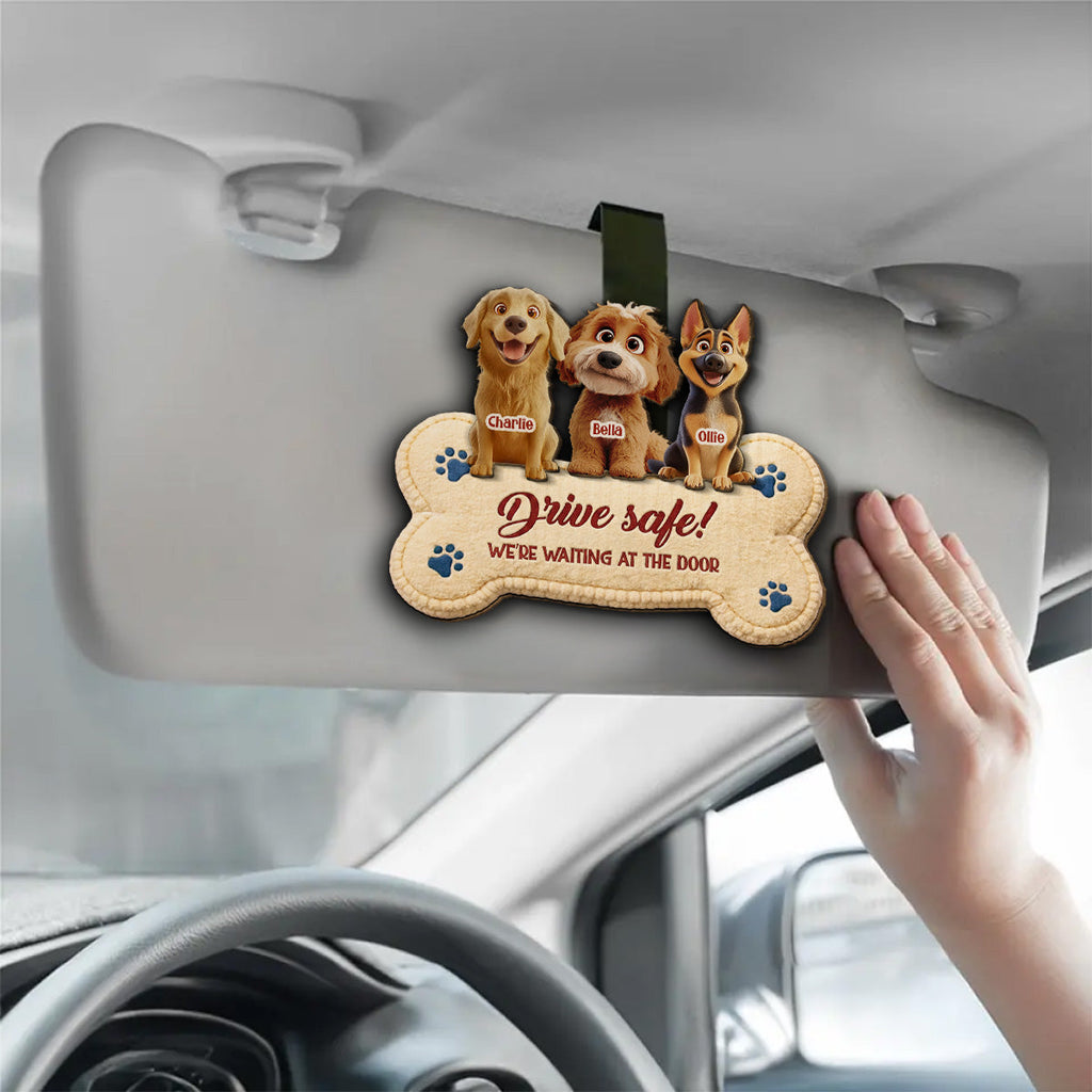 The Humans Live With Lovely Dogs - Personalized Car Visor Clip