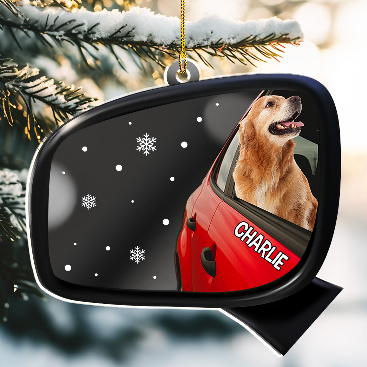 Custom Christmas Decor Home Birthday Gifts For Dog Mom, Dog Lovers • Head Out Window Photo - Personalized Mirrored Acrylic Ornament