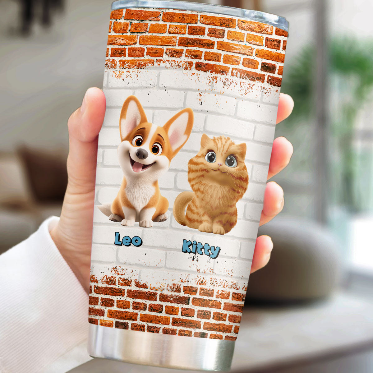 Custom Christmas Birthday Gifts For Pet Dad, Pet Lovers • Dear Dad Fur Ver - Personalized Tumbler