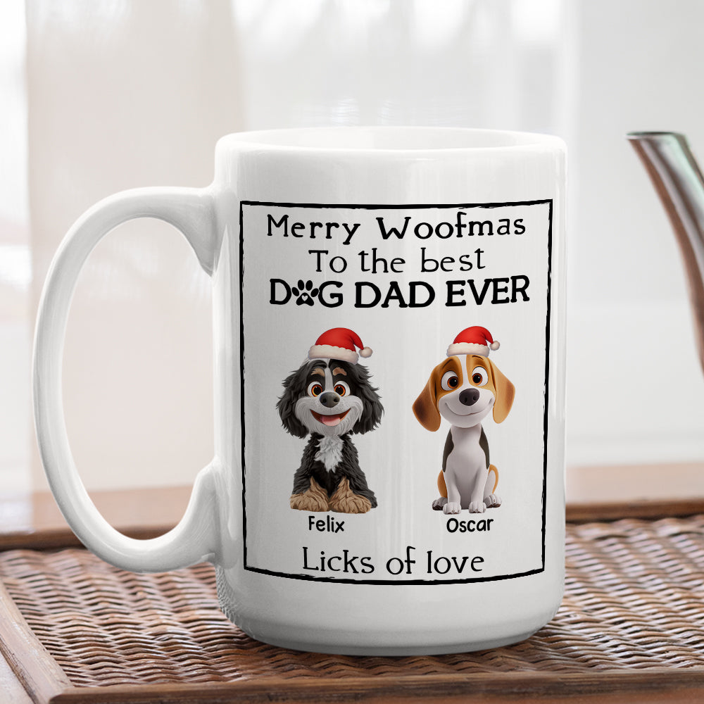 Custom Christmas Birthday Gifts For Dog Lovers • Licks Of Love Snow Ver - Personalized Coffee Mug