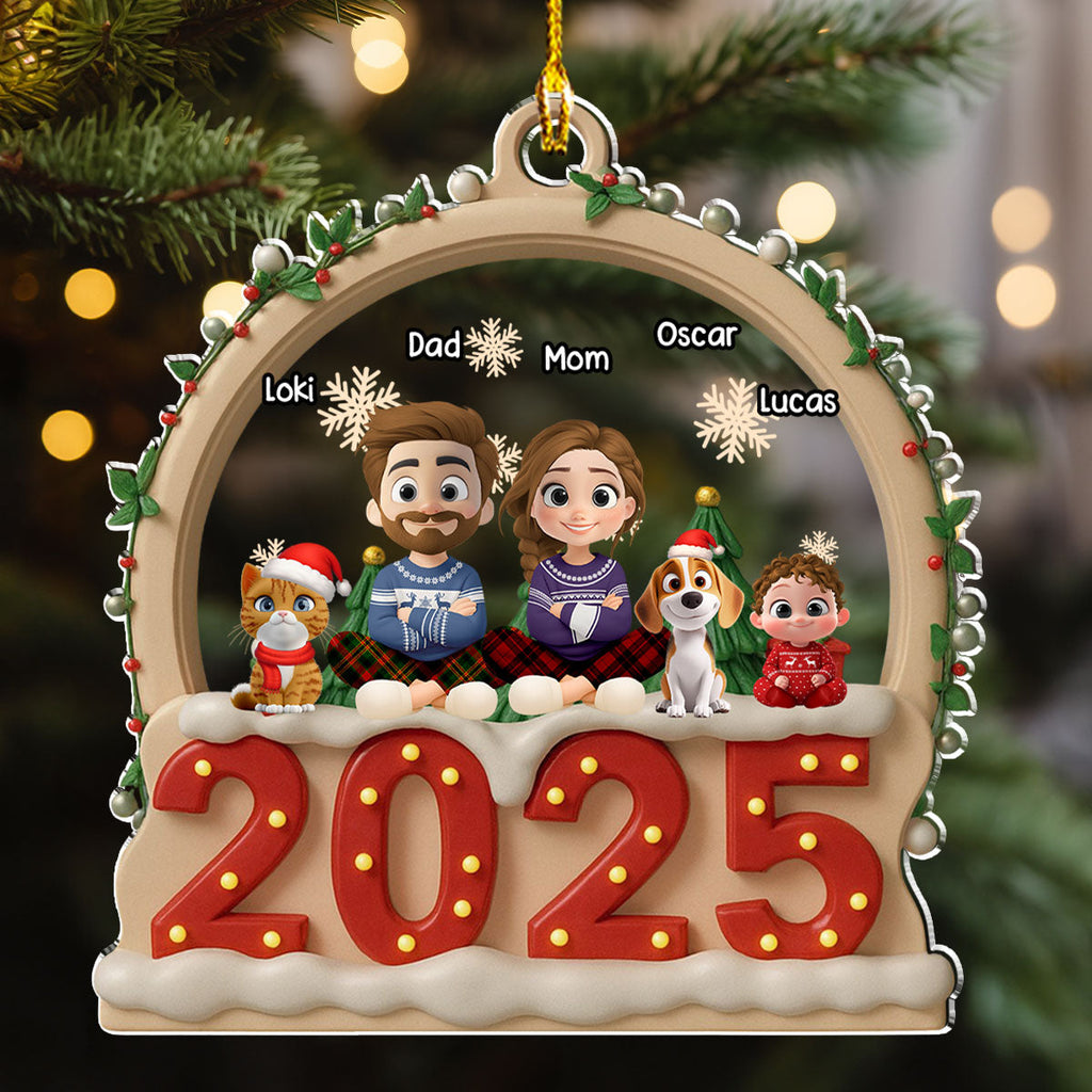 Our Christmas Together With Fur Babies - Personalized Acrylic Ornament