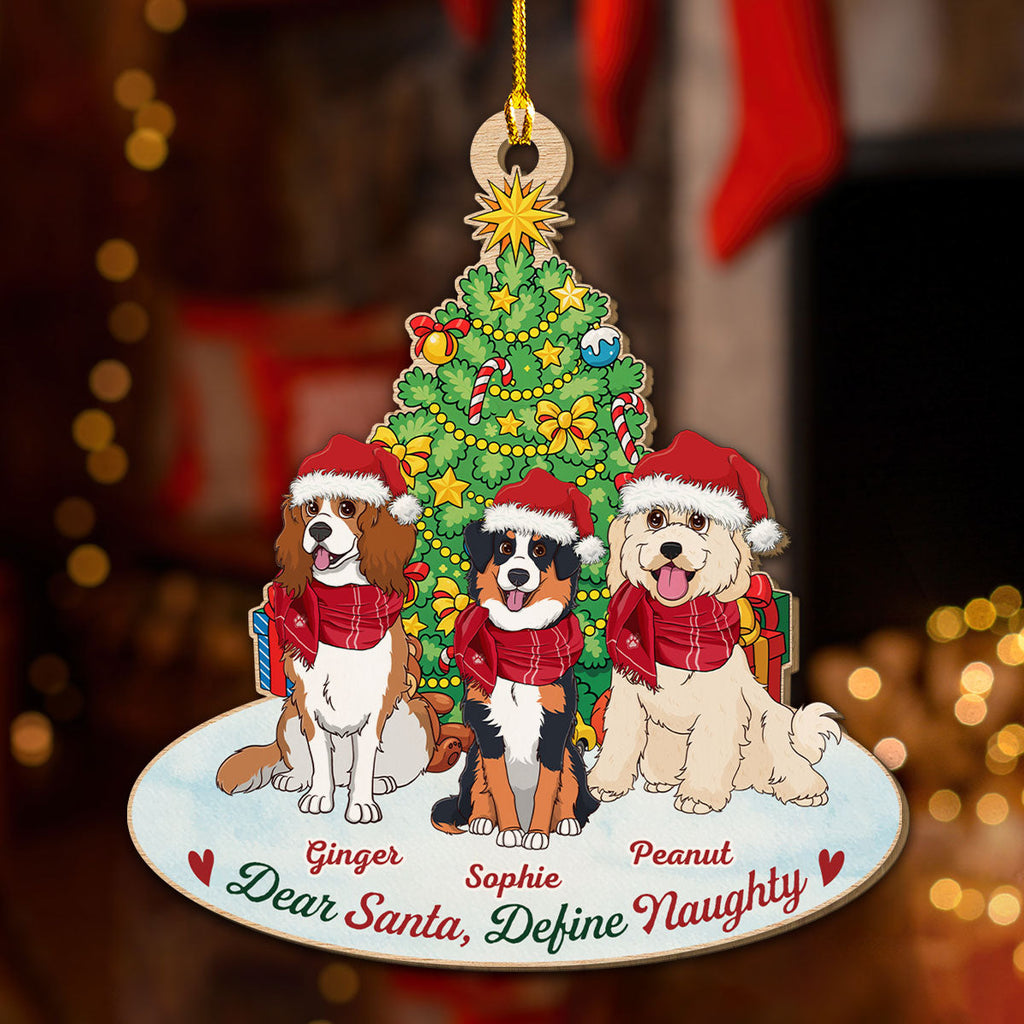 Define Naughty Dog - Personalized Wood Ornament