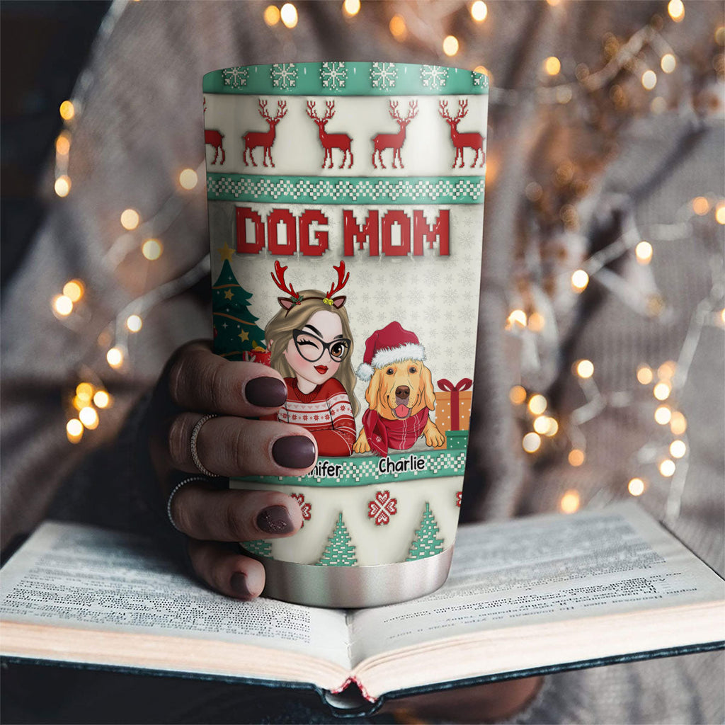 Custom Mother's day Birthday Gifts For Pet Mom, Pet Lovers • Special Dog Mom - Personalized 3D Inflated Effect Tumbler