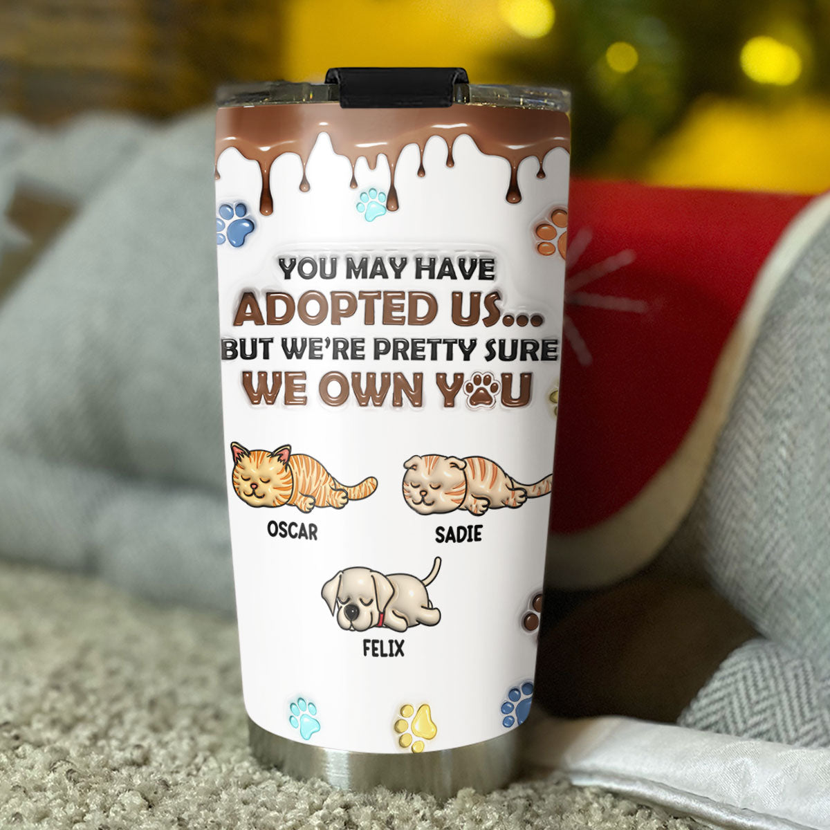 Custom Mother's day Birthday Gifts For Cat Mom, Cat Lovers • We Are Pretty Sure - Personalized 3D Inflated Effect Tumbler