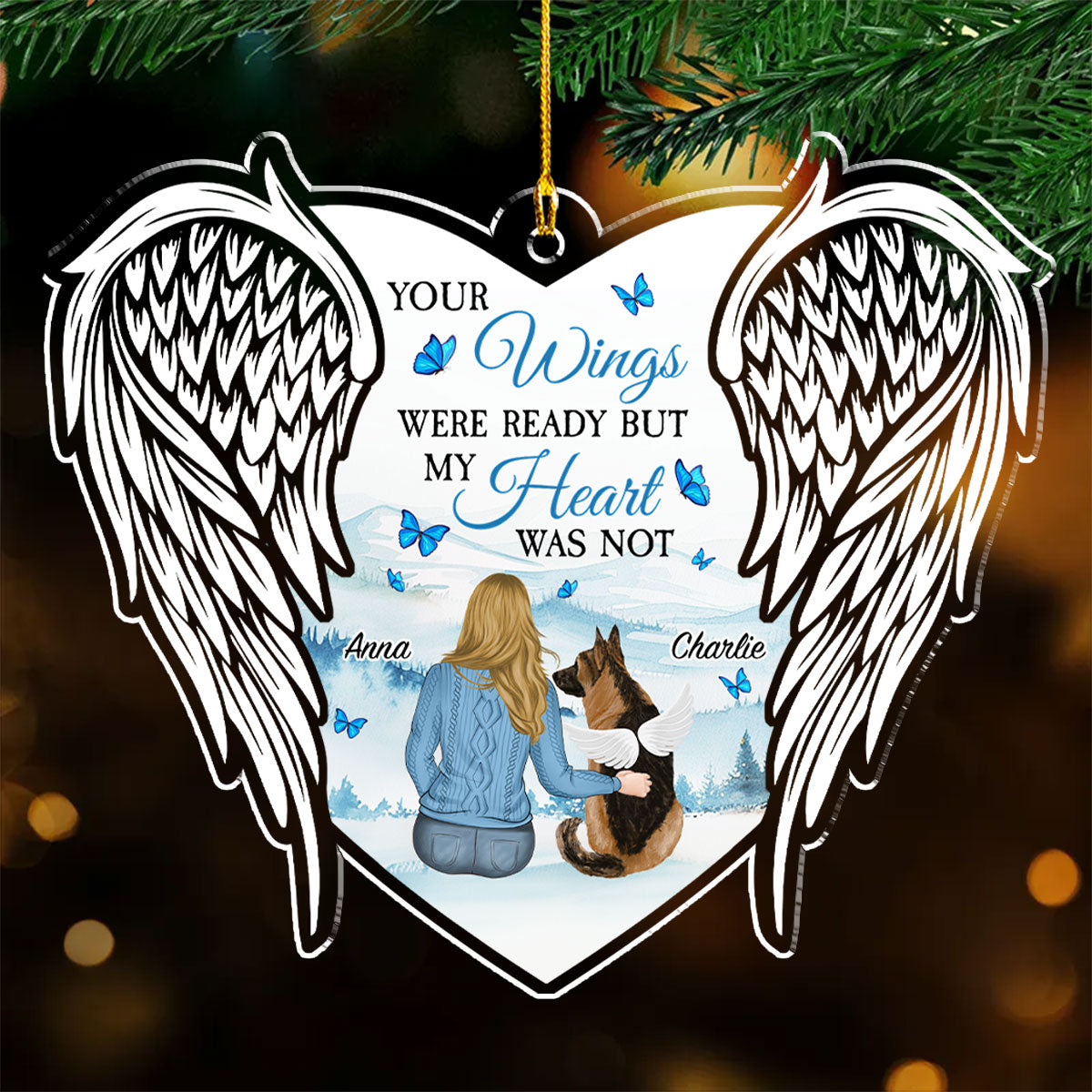 Custom Christmas Memorial Sympathy Gifts For Dogs, Cats • I Have You In My Heart - Personalized Acrylic Ornament