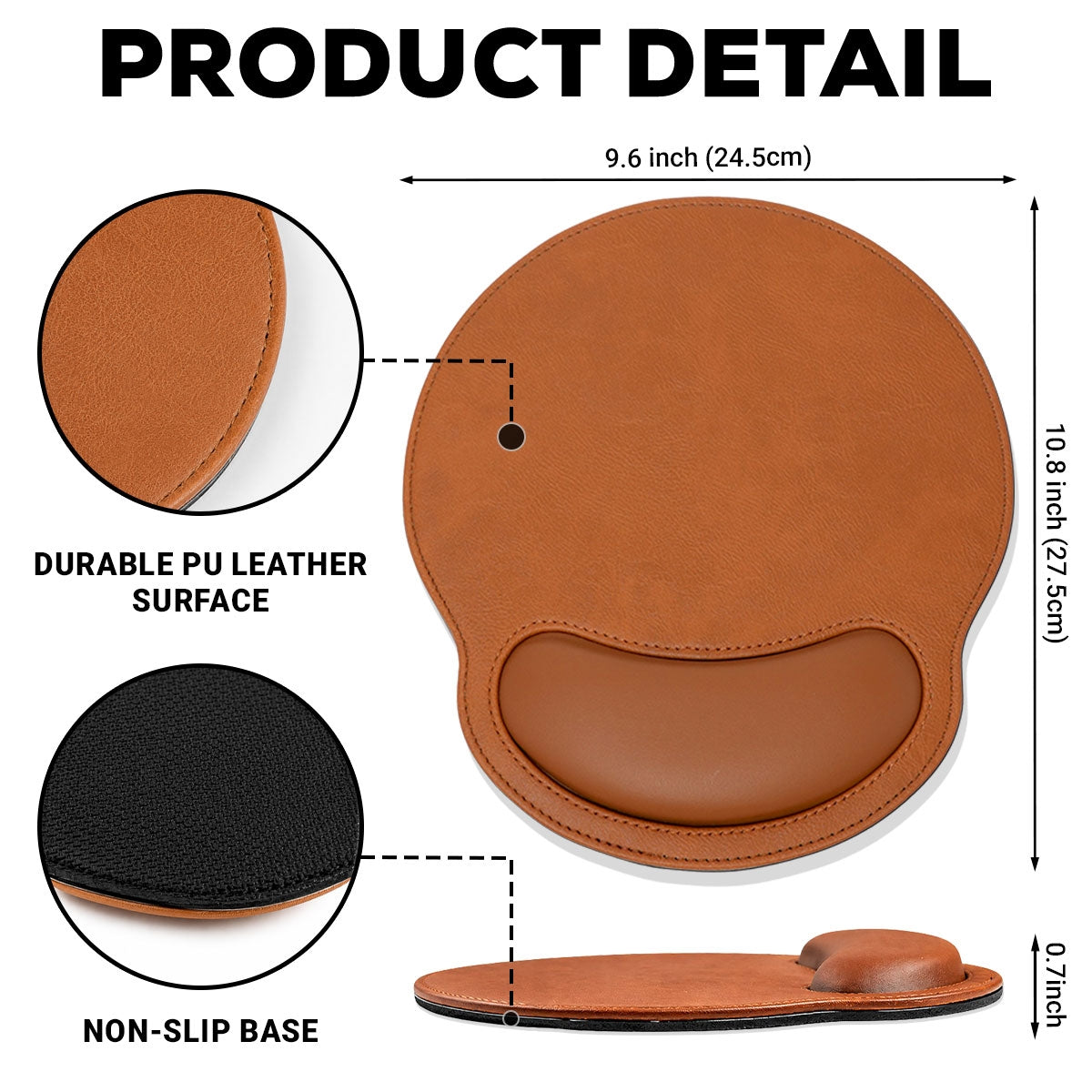 A Girl And Her Dog - Personalized Leather Mouse Pad