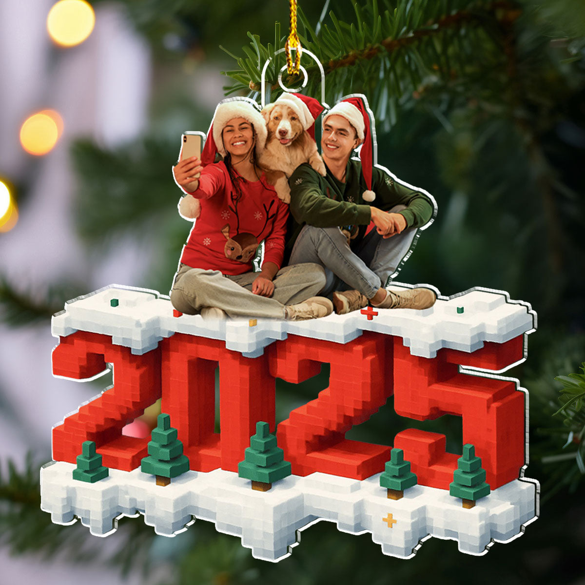All Of Us In This Year Photo - Personalized 3D Effect Acrylic Ornament