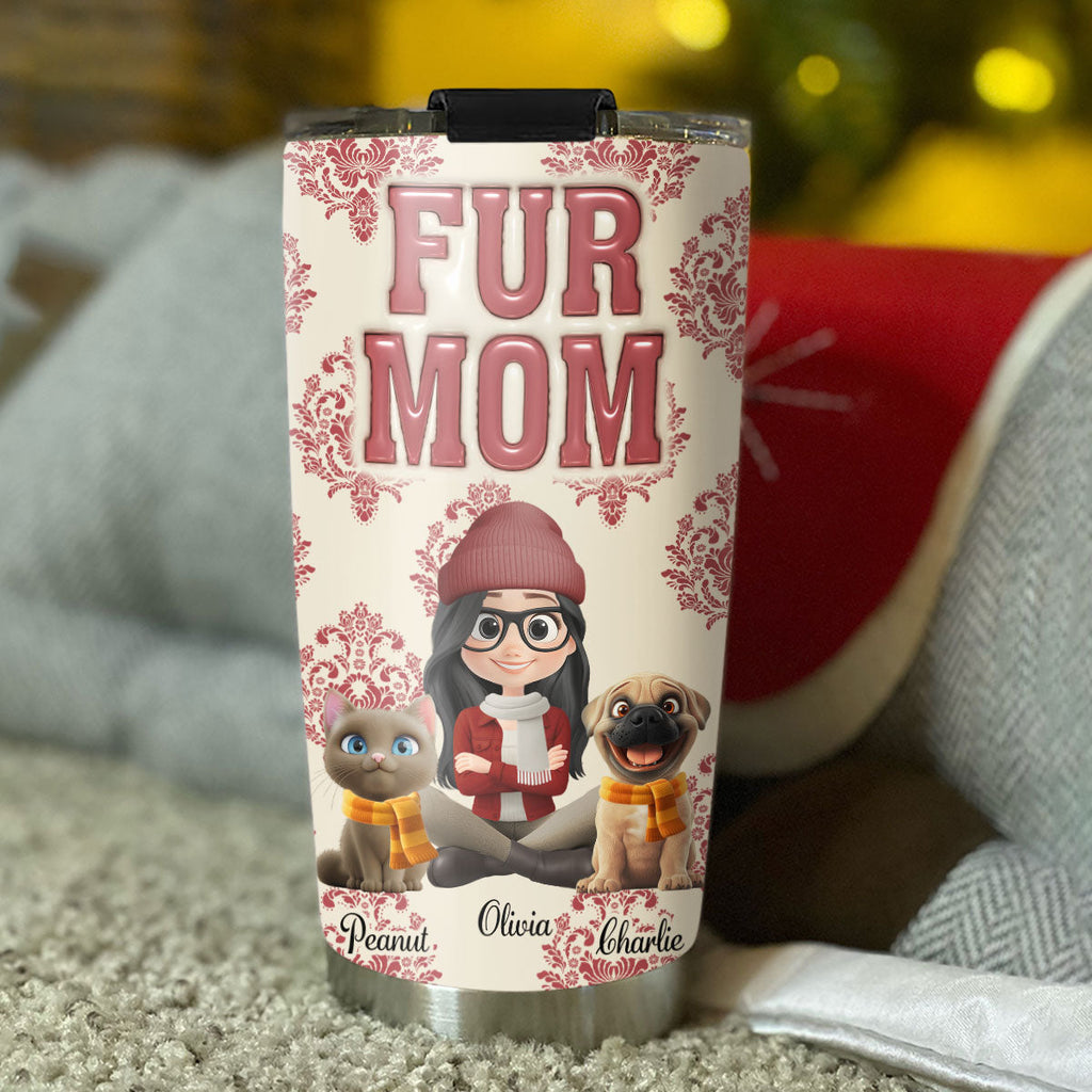 Custom Christmas Birthday Gifts For Pet Mom, Pet Lovers • Queen Of Pets - Personalized 3D Inflated Effect Tumbler
