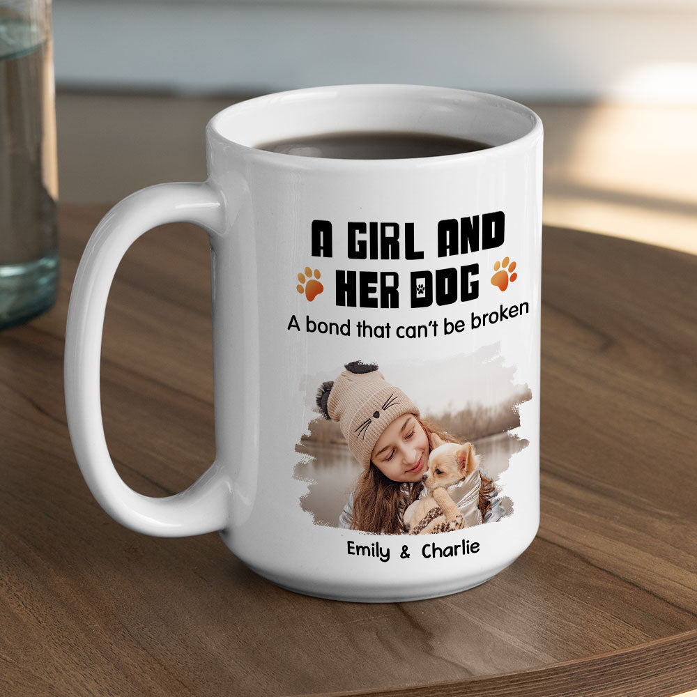 Custom Photo Christmas Birthday Gifts For Dog Lovers • Human And Their Dog Cartoon Christmas Ver White Photo - Personalized Coffee Mug