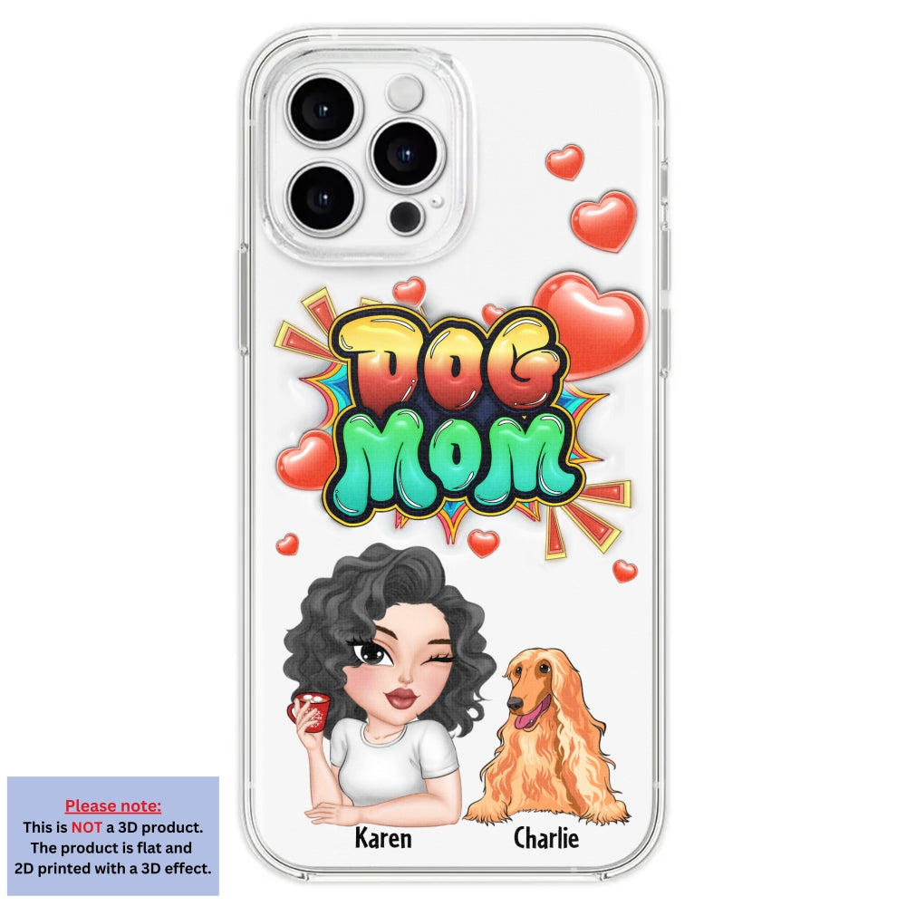 Dog Mom Gradient - Personalized 3D Inflated Effect Phone Case