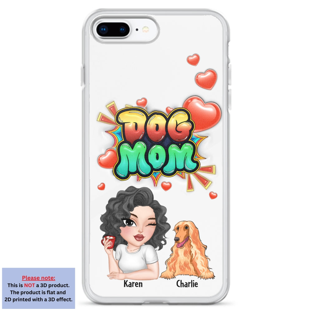 Dog Mom Gradient - Personalized 3D Inflated Effect Phone Case