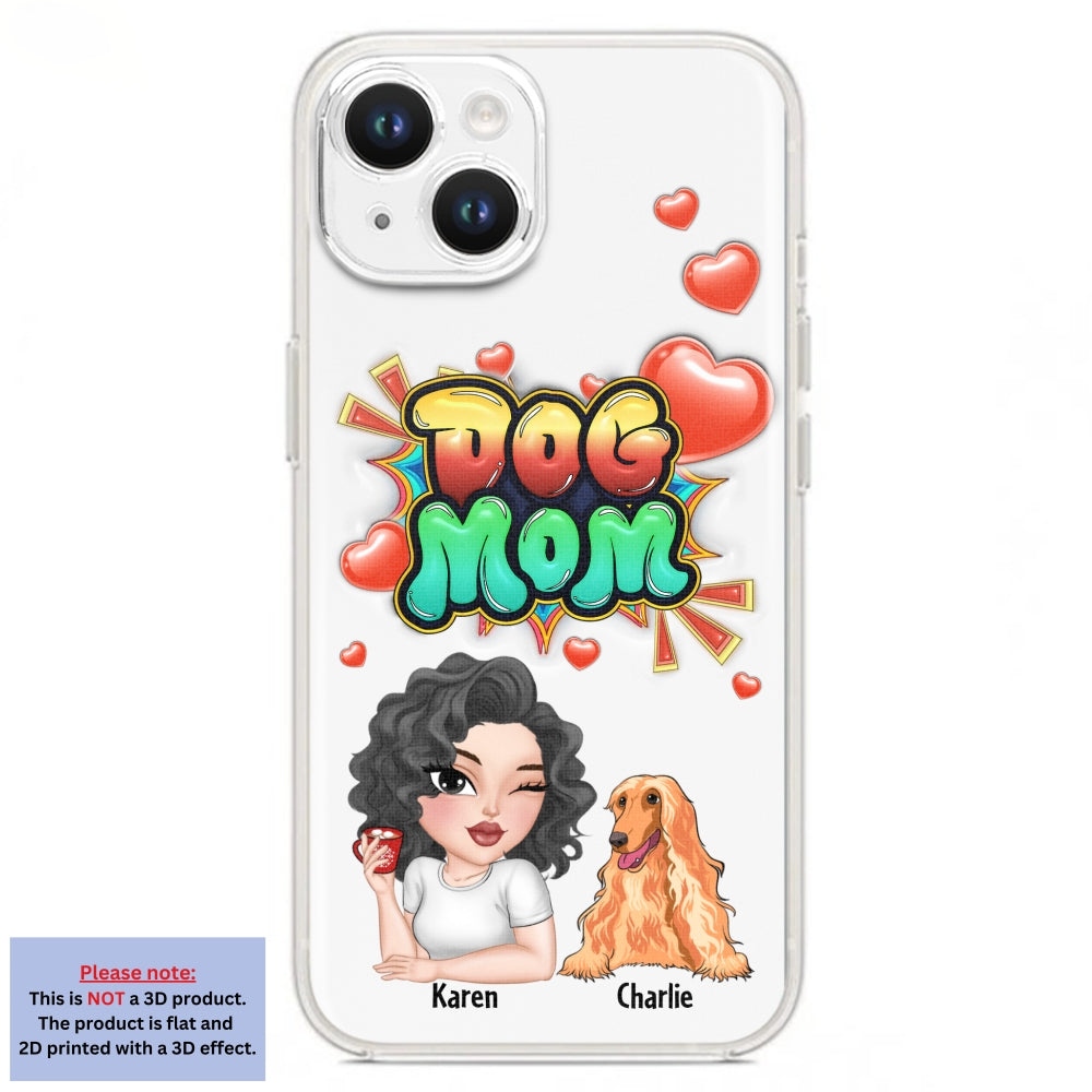 Dog Mom Gradient - Personalized 3D Inflated Effect Phone Case