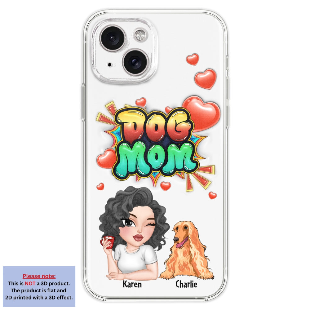 Dog Mom Gradient - Personalized 3D Inflated Effect Phone Case