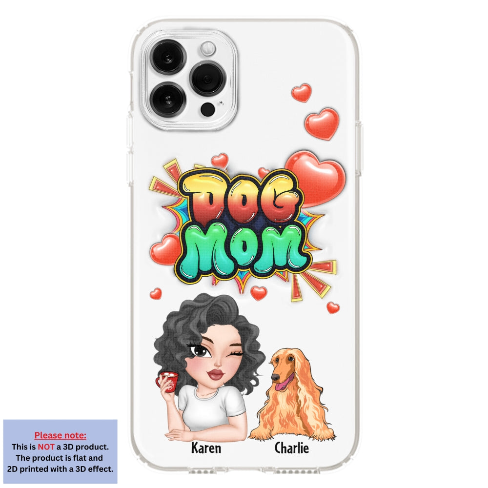 Dog Mom Gradient - Personalized 3D Inflated Effect Phone Case