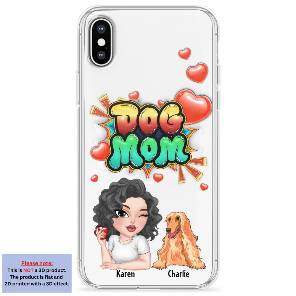 Dog Mom Gradient - Personalized 3D Inflated Effect Phone Case