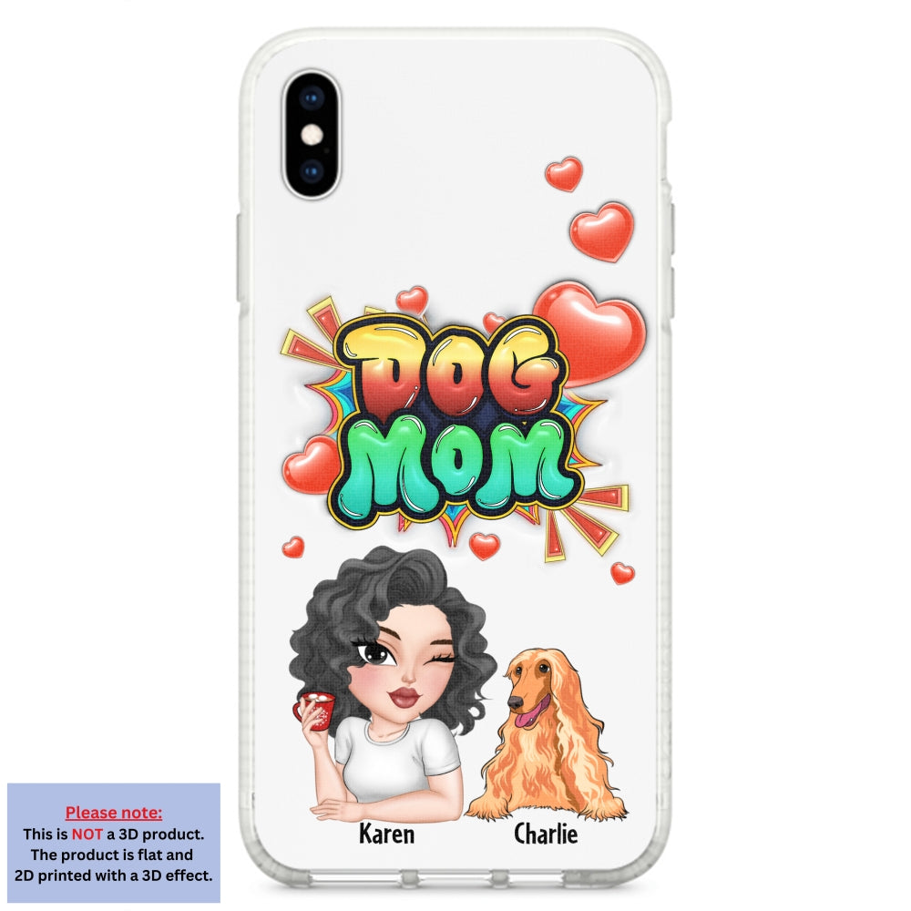 Dog Mom Gradient - Personalized 3D Inflated Effect Phone Case