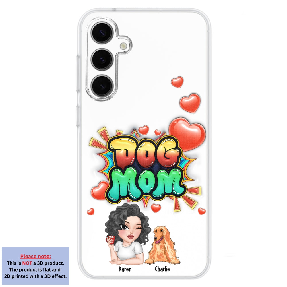 Dog Mom Gradient - Personalized 3D Inflated Effect Phone Case