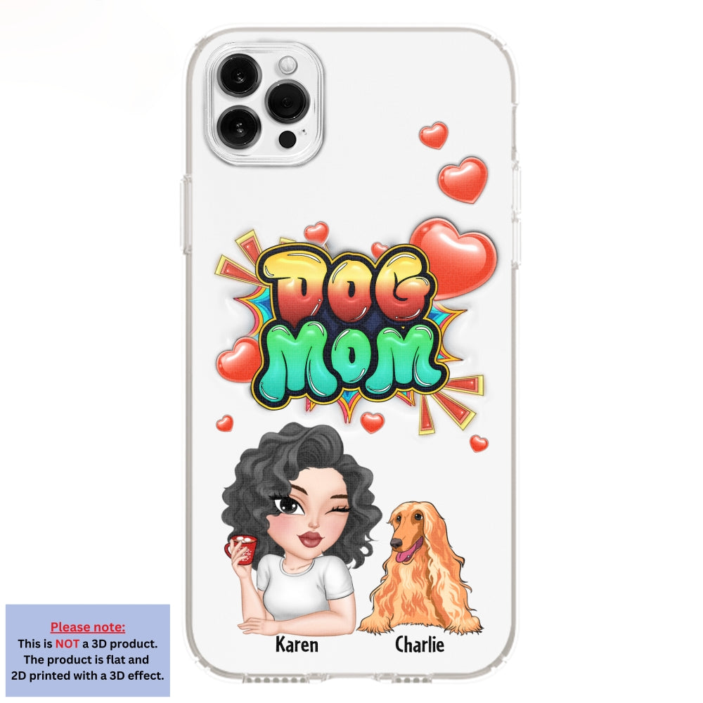 Dog Mom Gradient - Personalized 3D Inflated Effect Phone Case