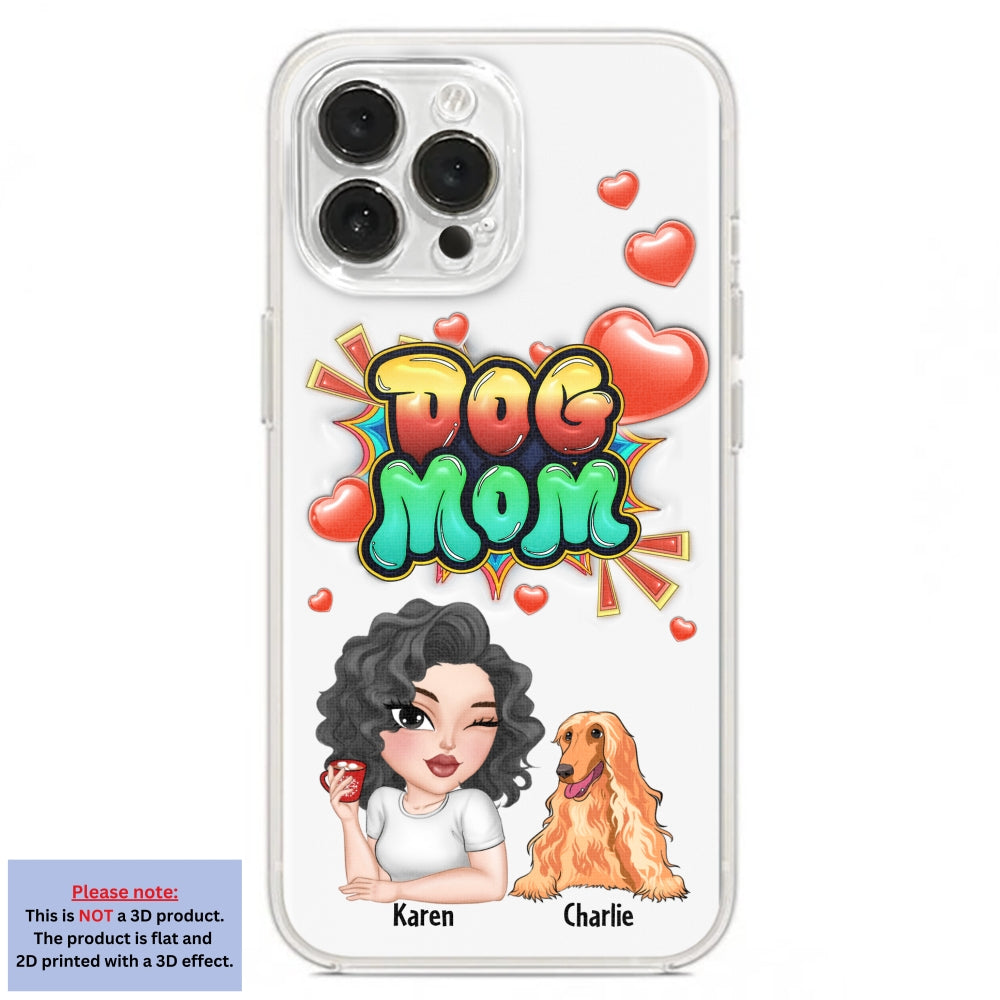 Dog Mom Gradient - Personalized 3D Inflated Effect Phone Case