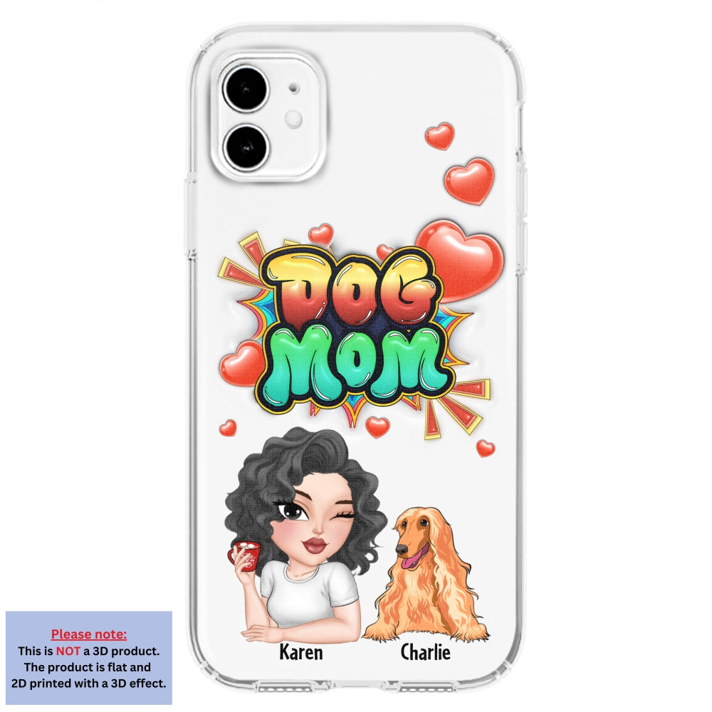 Dog Mom Gradient - Personalized 3D Inflated Effect Phone Case