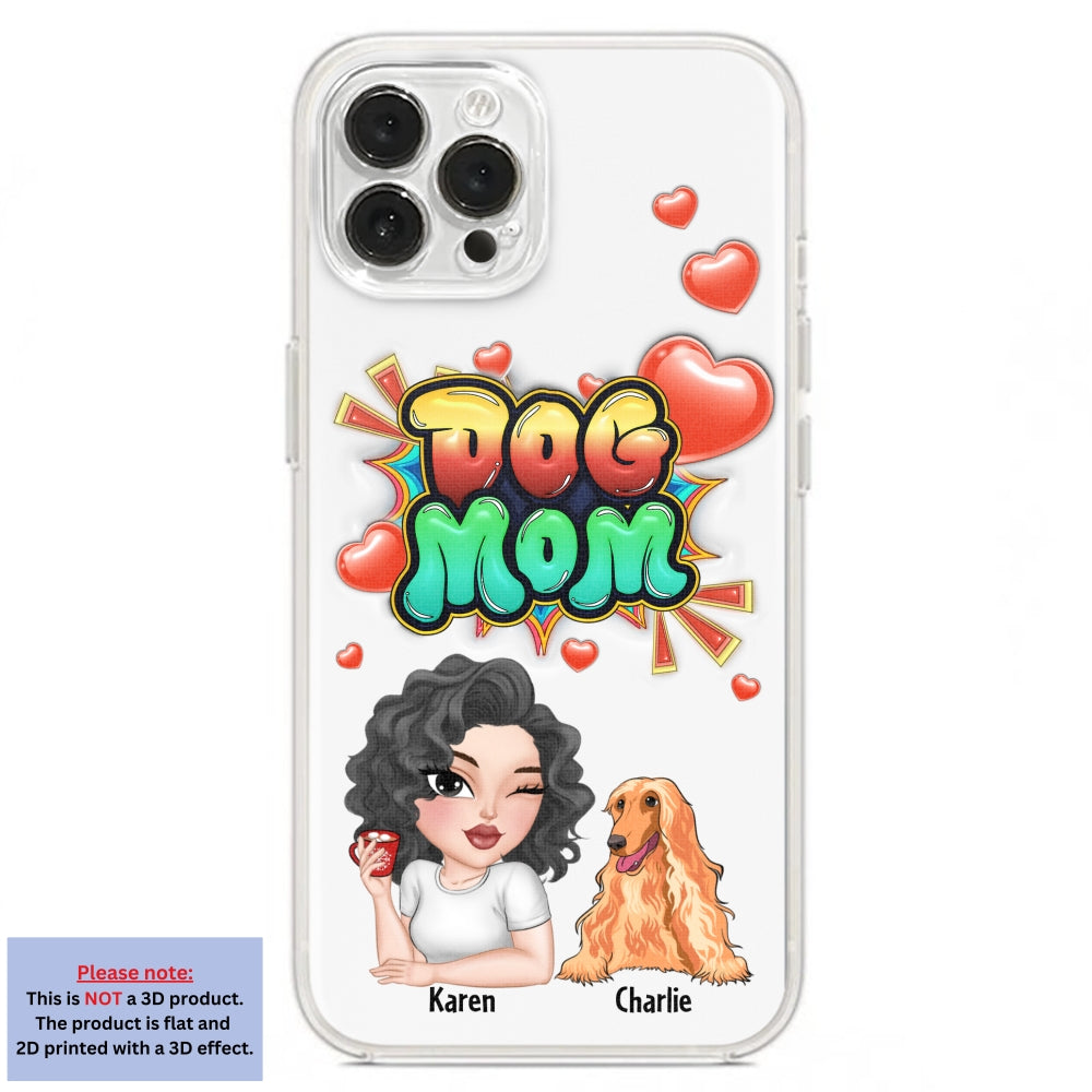 Dog Mom Gradient - Personalized 3D Inflated Effect Phone Case