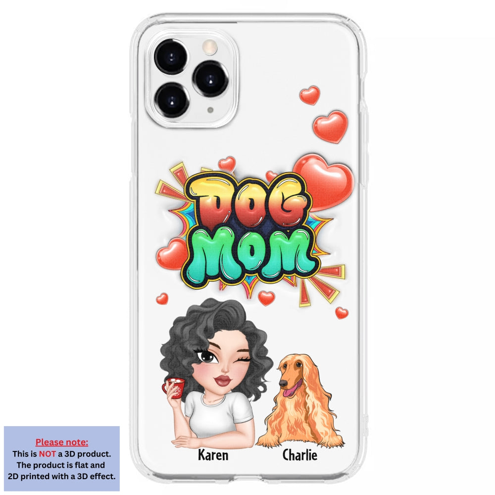 Dog Mom Gradient - Personalized 3D Inflated Effect Phone Case