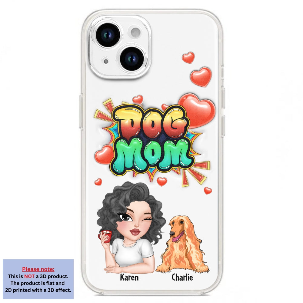 Dog Mom Gradient - Personalized 3D Inflated Effect Phone Case